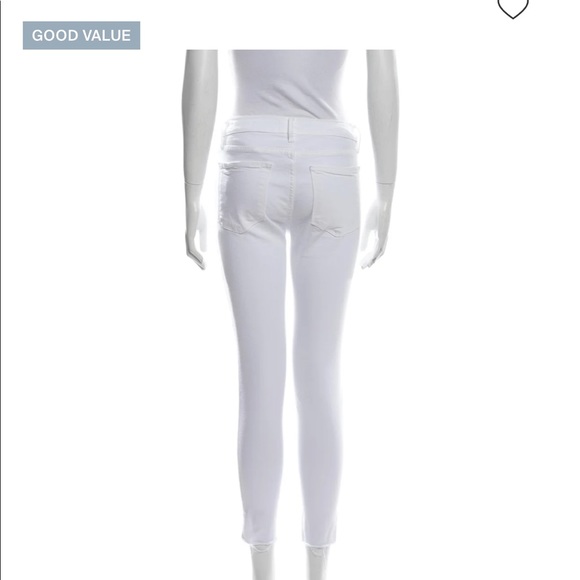 FRAME Le High Skinny Crop in Blanc Transit White Destroyed Stretch Jeans - Picture 5 of 9